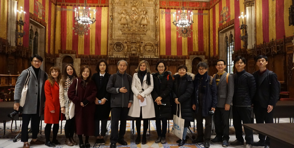 The Gwangju delegation visiting Barcelona City Hall.