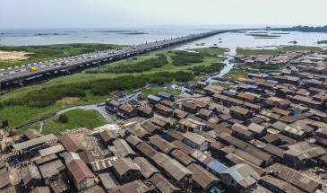View of a slum in Lago's waterfront.