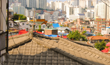 View of a residential area in Seoul.