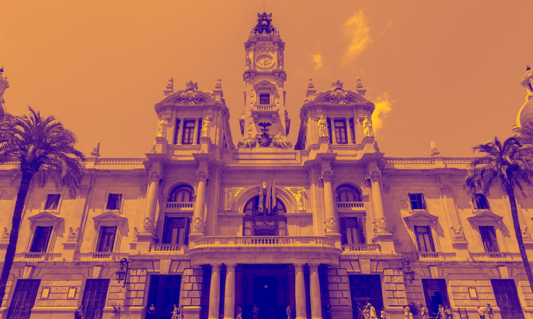 View of Valencia's city hall.